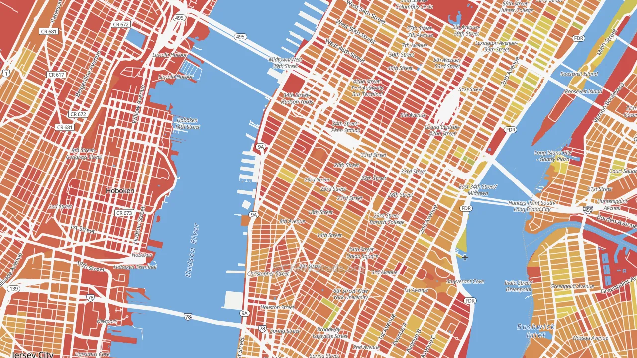 Chelsea, Manhattan, NY Map of Drug-Related Crime Rates