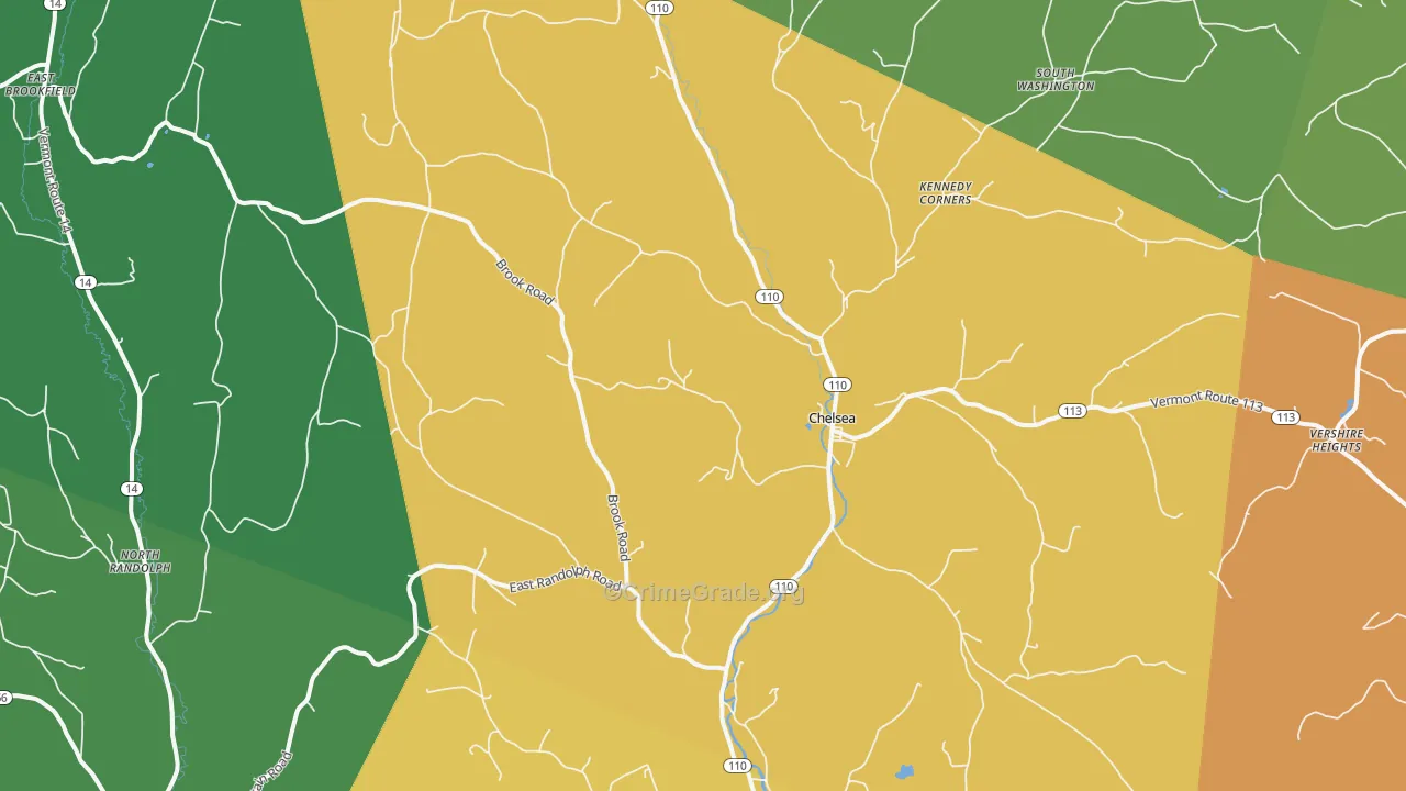 Chelsea, VT Map of Drug-Related Crime Rates