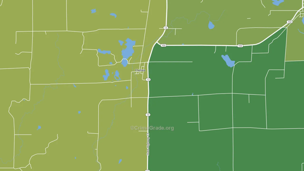 Chelsea, WI Map of Drug-Related Crime Rates