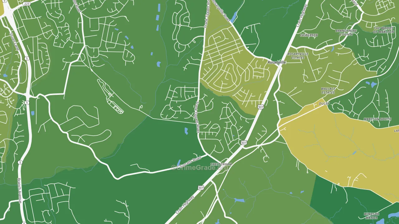 Cheltenham, MD Map of Drug-Related Crime Rates