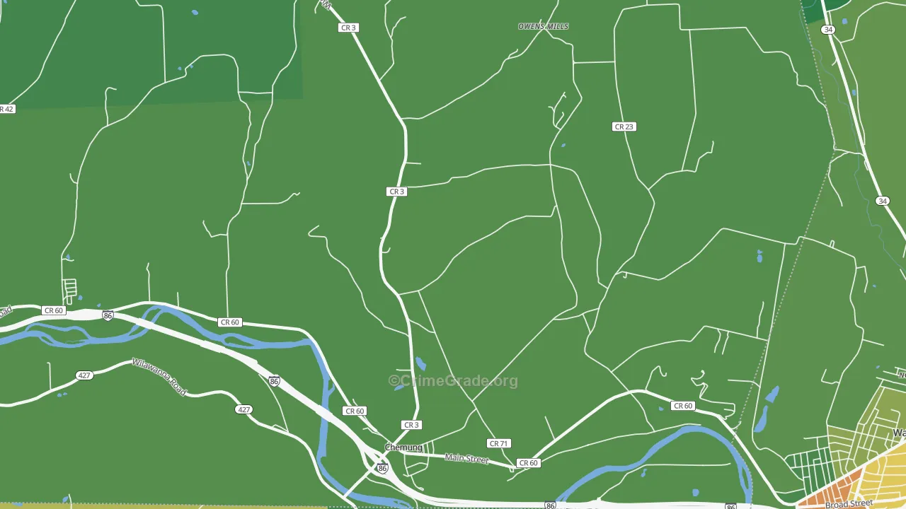 Chemung, NY Map of Drug-Related Crime Rates