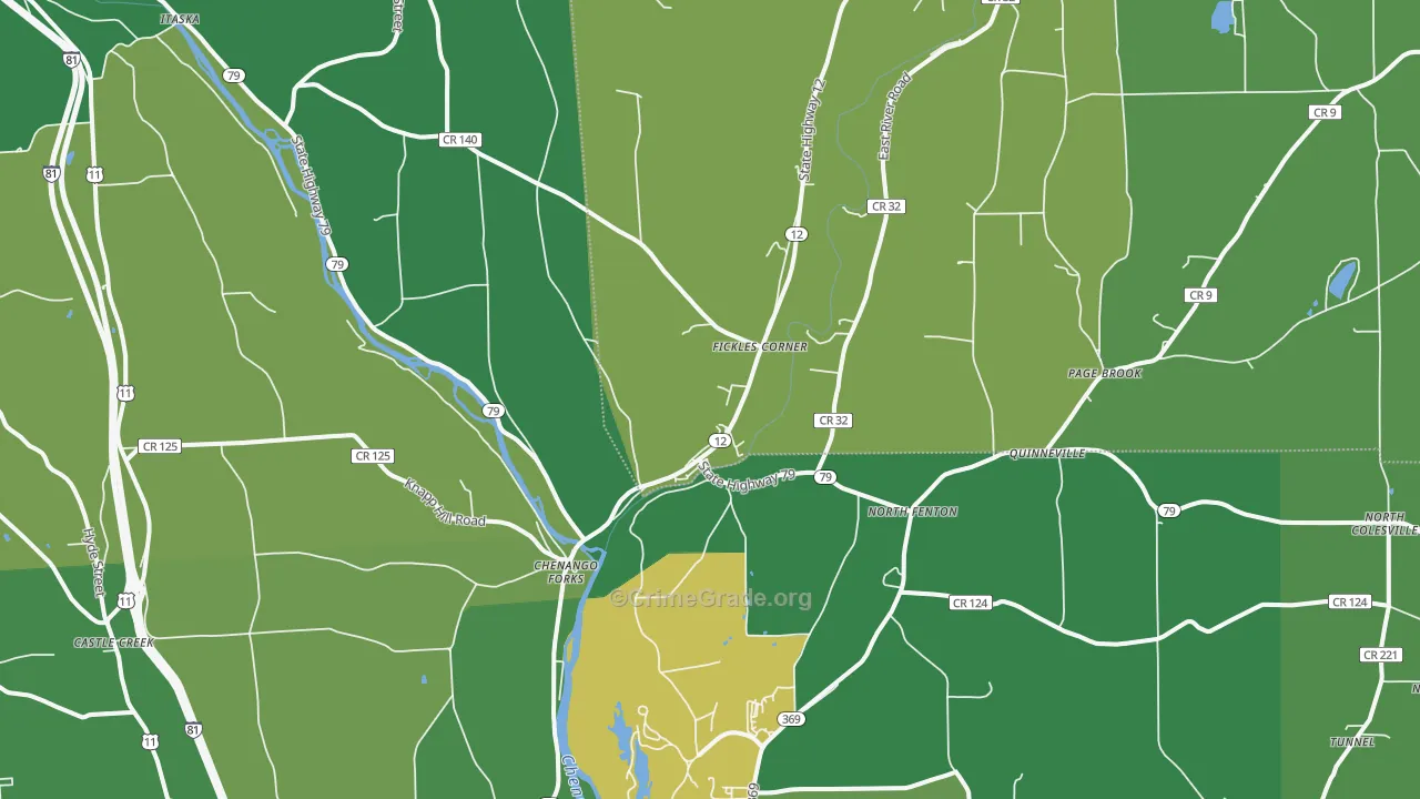 Chenango Forks, NY Map of Drug-Related Crime Rates