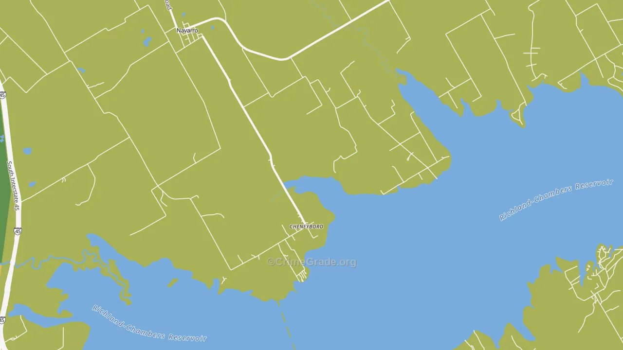 Cheneyboro, TX Map of Drug-Related Crime Rates