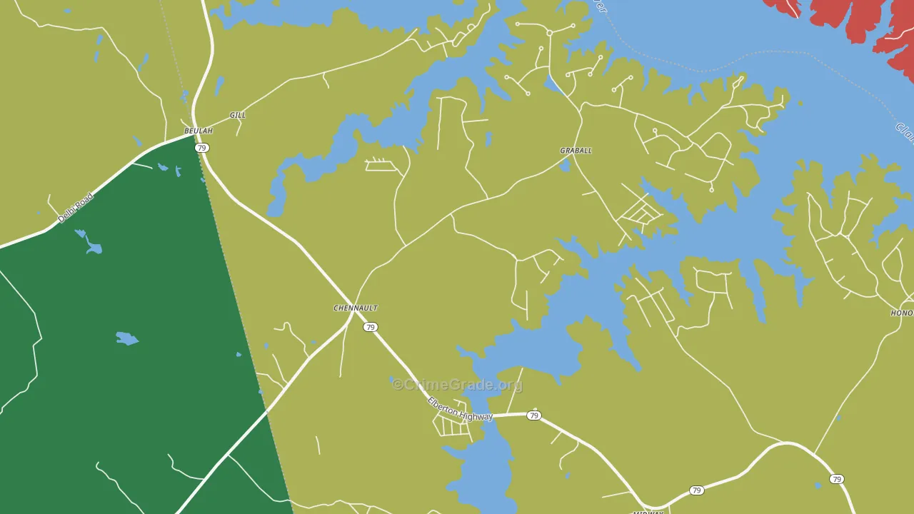 Chennault, GA Map of Drug-Related Crime Rates