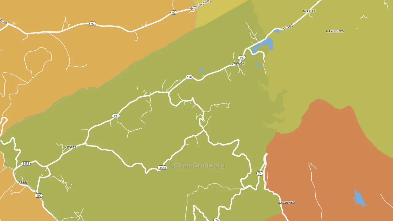 Chenoa, KY Map of Drug-Related Crime Rates