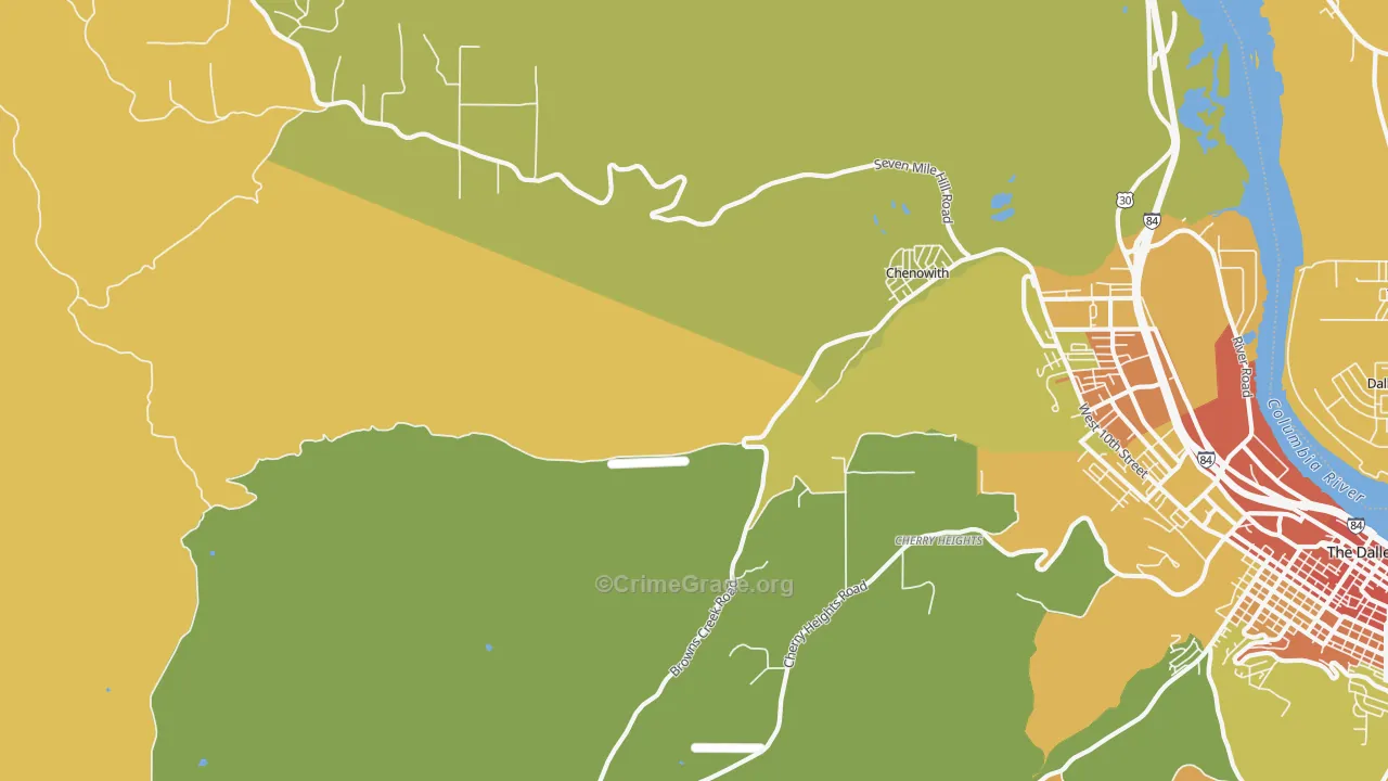 Chenoweth, OR Map of Drug-Related Crime Rates