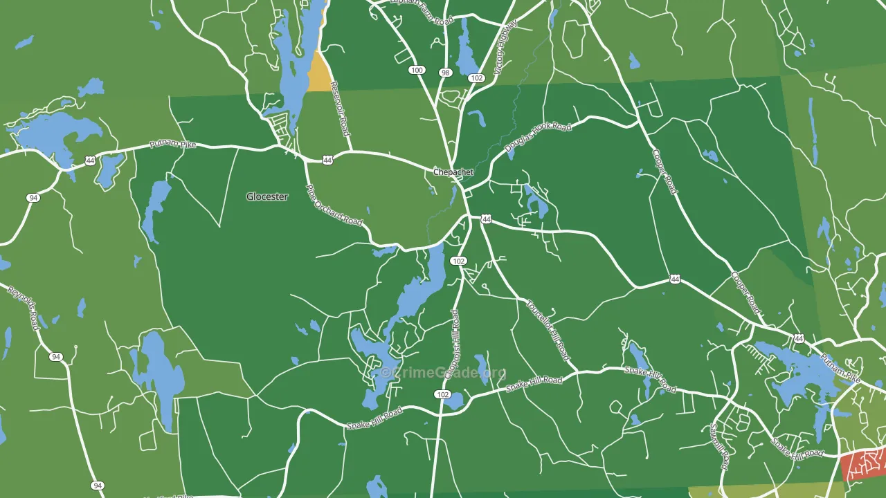 Chepachet, RI Map of Drug-Related Crime Rates