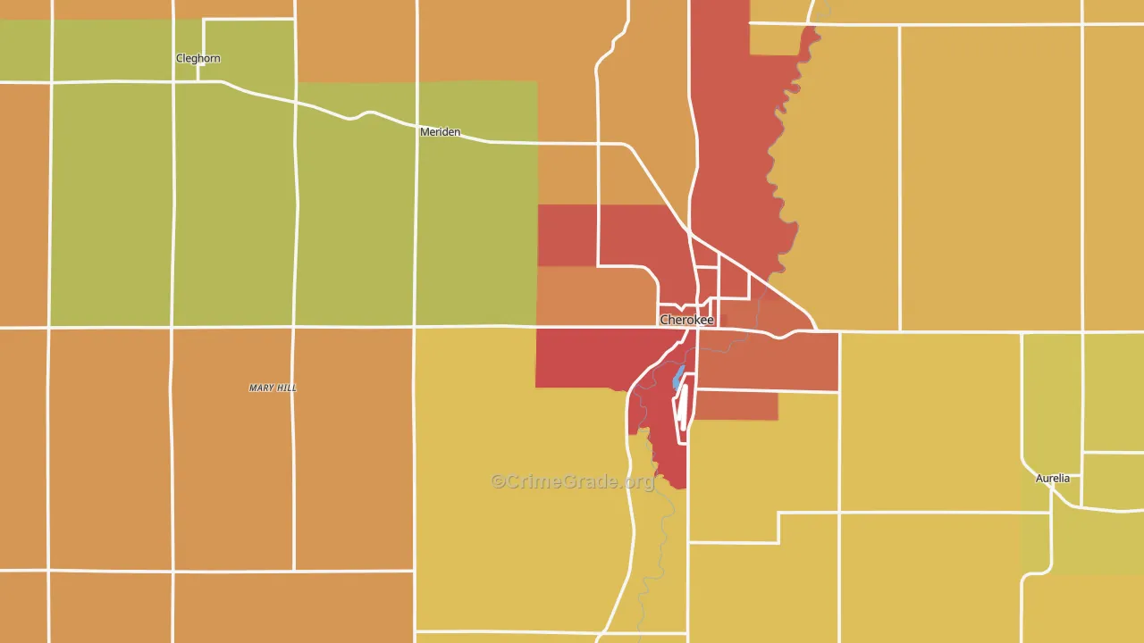 Cherokee County, IA Map of Drug-Related Crime Rates