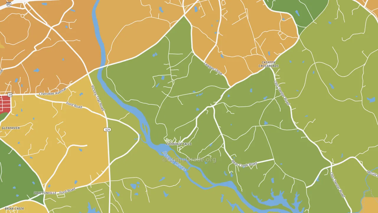 Cherokee Falls, SC Map of Drug-Related Crime Rates