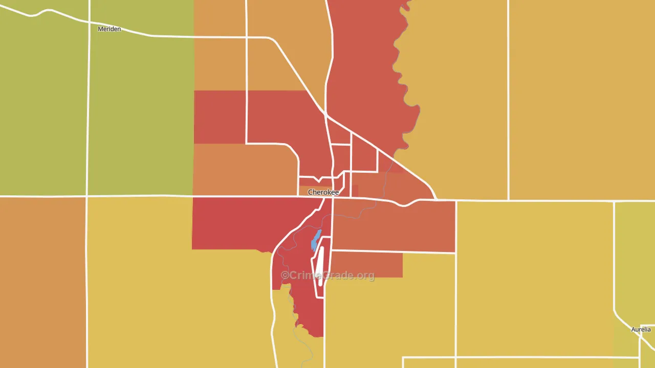 Cherokee, IA Map of Drug-Related Crime Rates