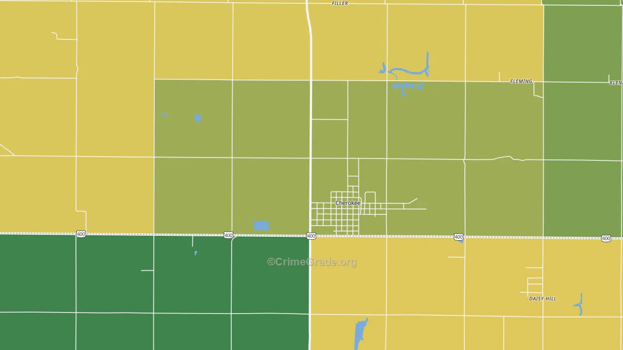 Cherokee, KS Map of Drug-Related Crime Rates