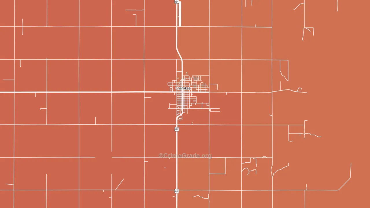 Cherokee, OK Map of Drug-Related Crime Rates