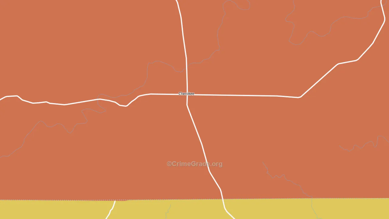 Cherokee, TX Map of Drug-Related Crime Rates