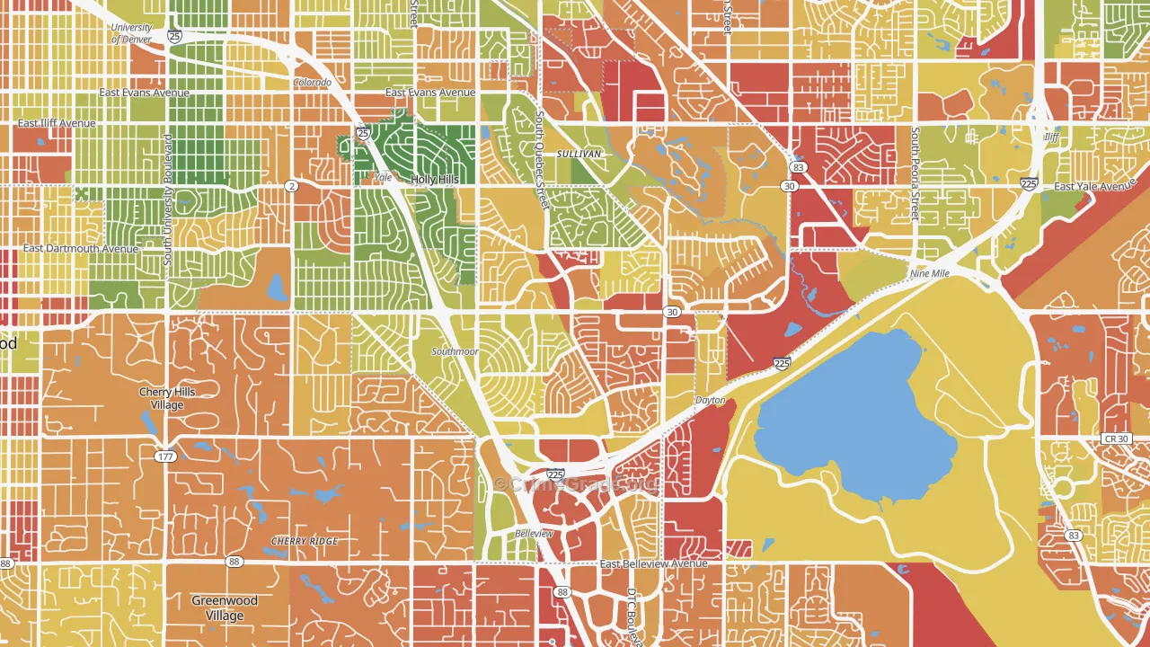 Cherry Creek, Denver, CO Map of Drug-Related Crime Rates