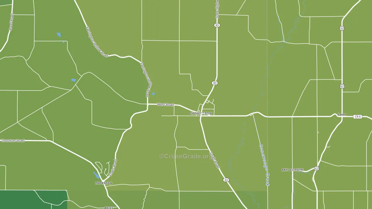 Cherry Creek, NY Map of Drug-Related Crime Rates