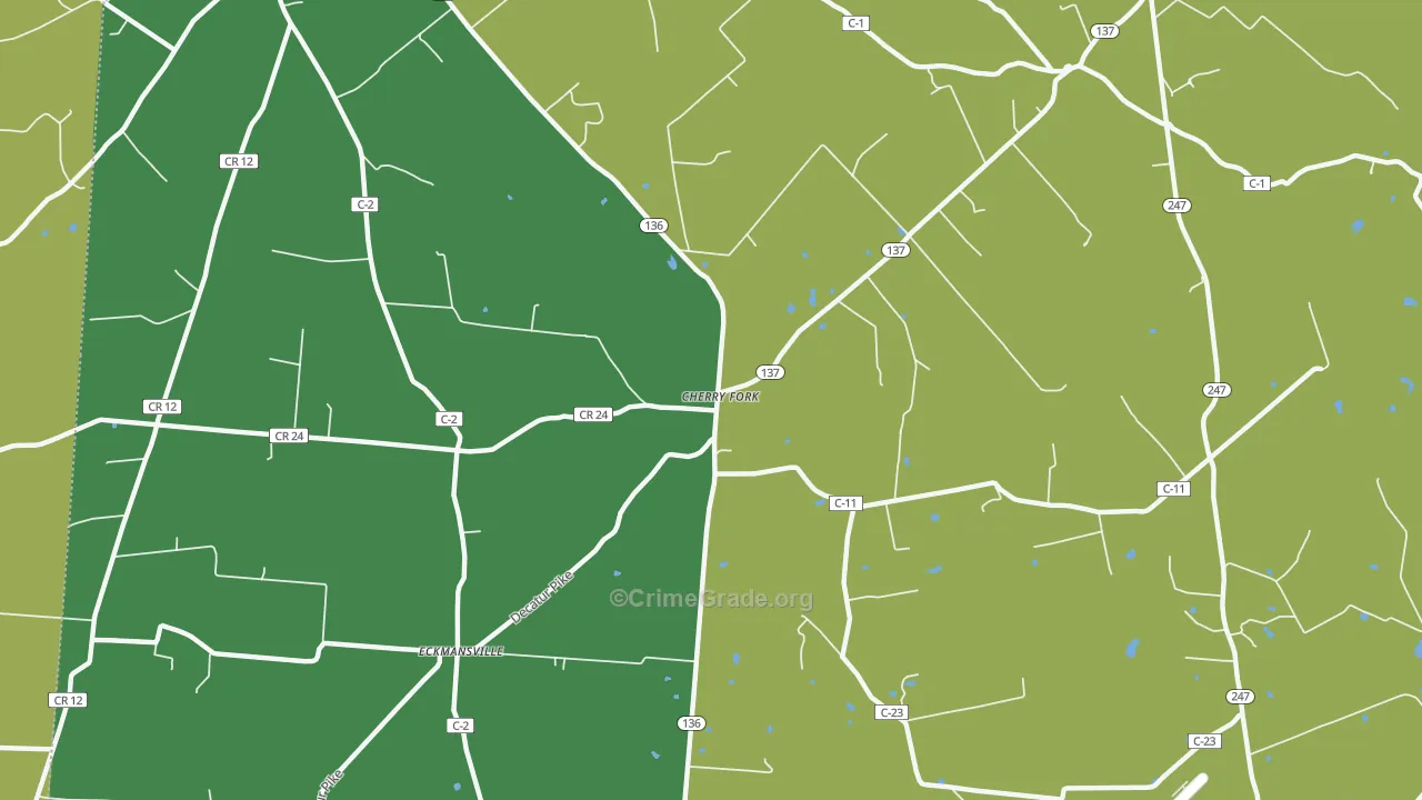 Cherry Fork, OH Map of Drug-Related Crime Rates