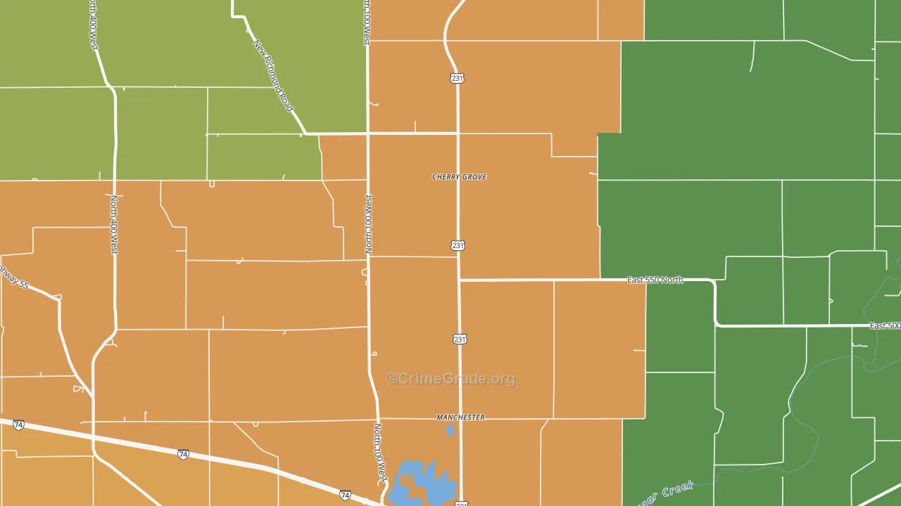 Cherry Grove, IN Map of Drug-Related Crime Rates