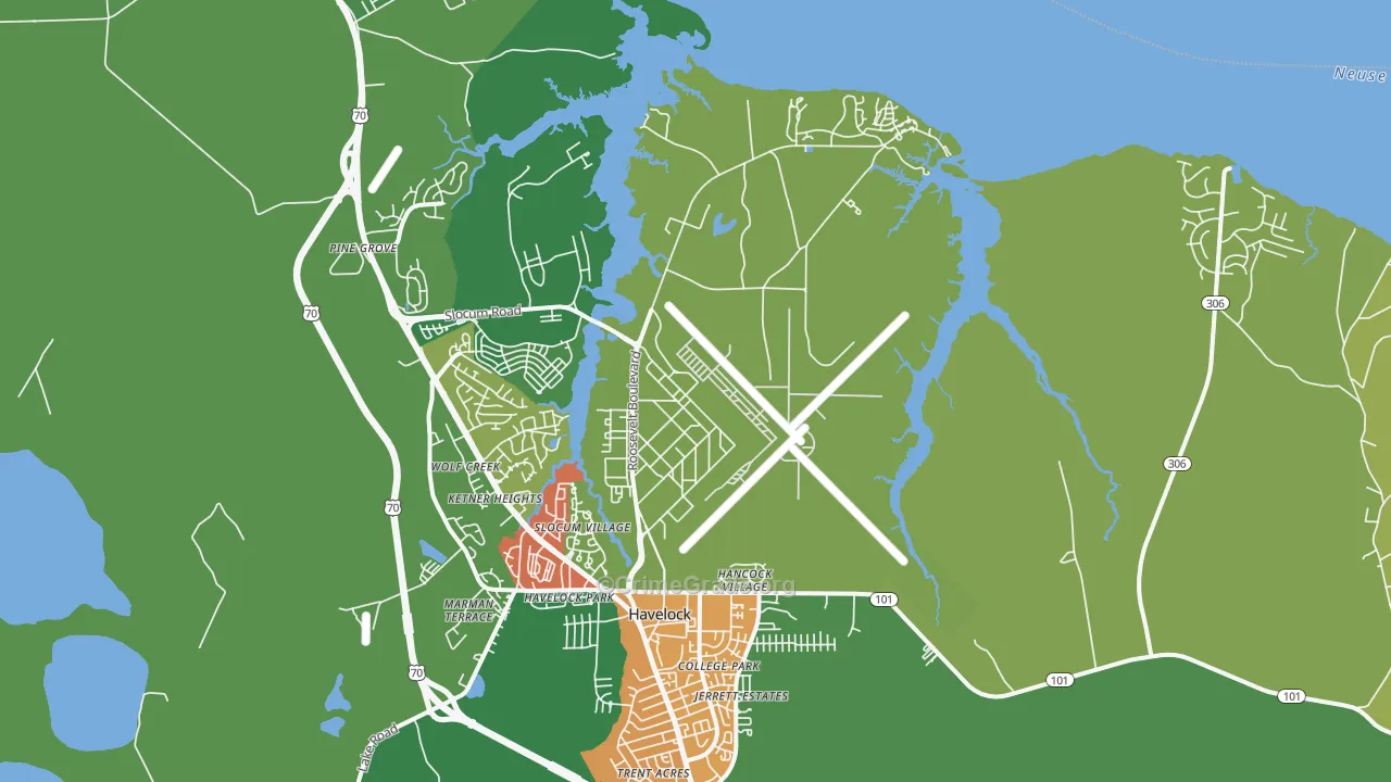 Cherry Point, NC Map of Drug-Related Crime Rates
