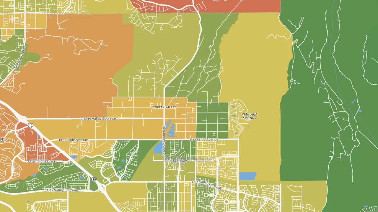 Cherry Valley, CA Map of Drug-Related Crime Rates