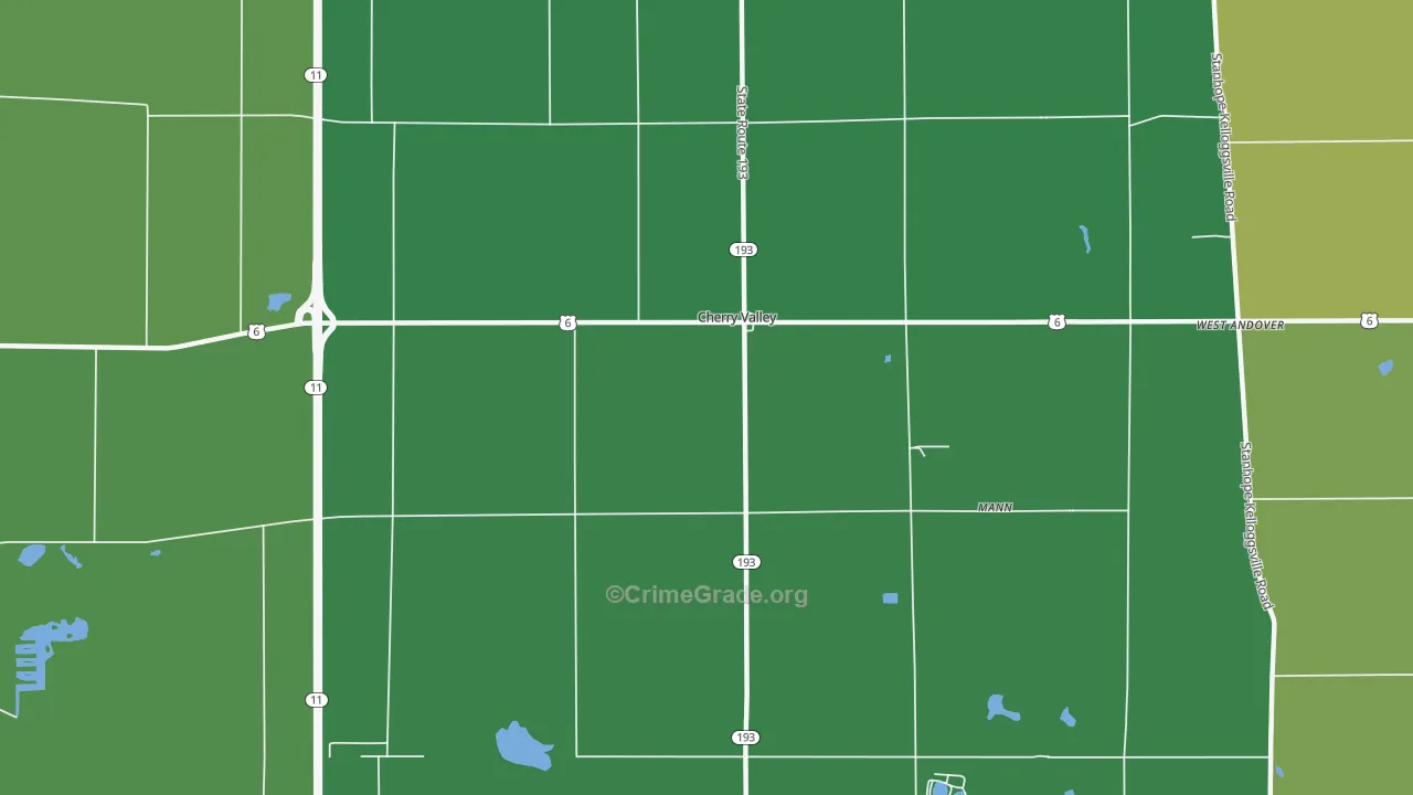 Cherry Valley, OH Map of Drug-Related Crime Rates