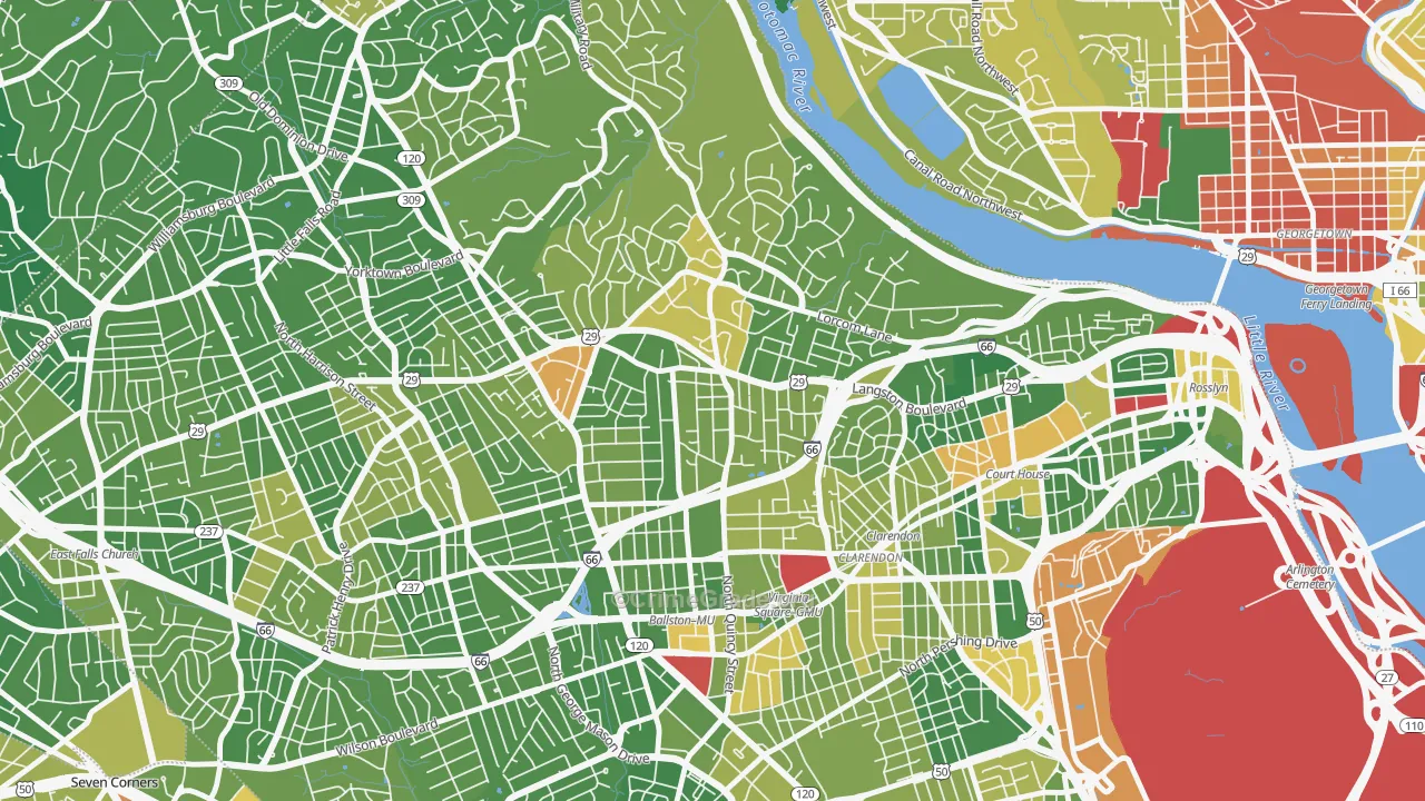 Cherrydale, Arlington, VA Map of Drug-Related Crime Rates