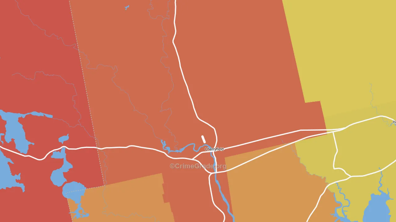 Cherryfield, ME Map of Drug-Related Crime Rates