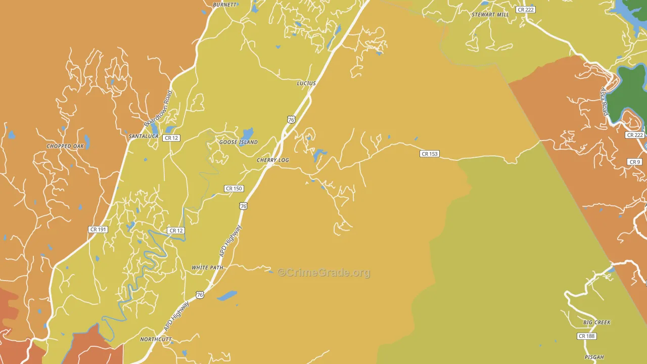 Cherrylog, GA Map of Drug-Related Crime Rates