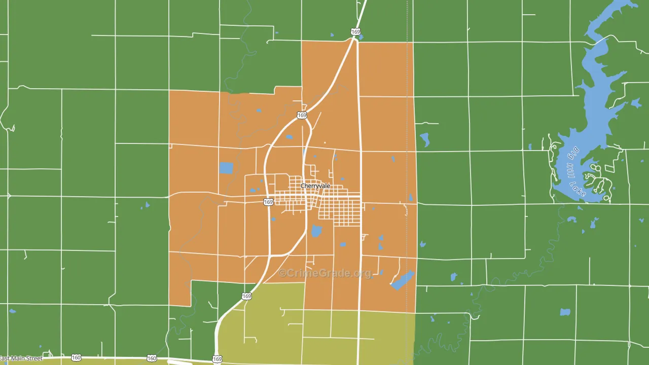 Cherryvale, KS Map of Drug-Related Crime Rates