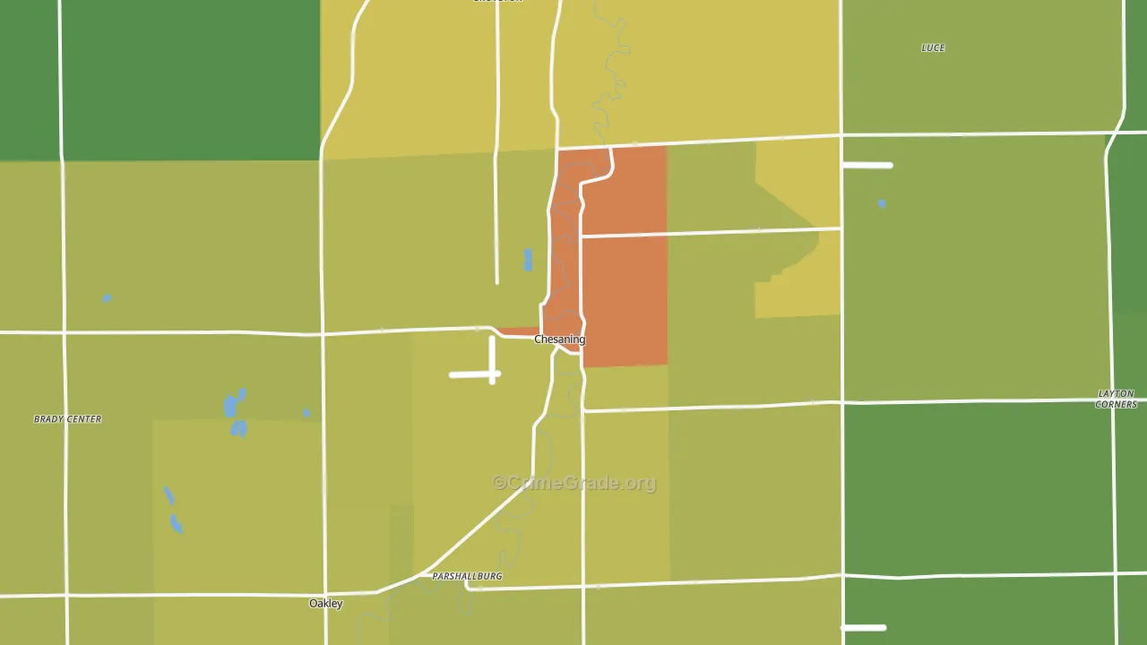 Chesaning, MI Map of Drug-Related Crime Rates