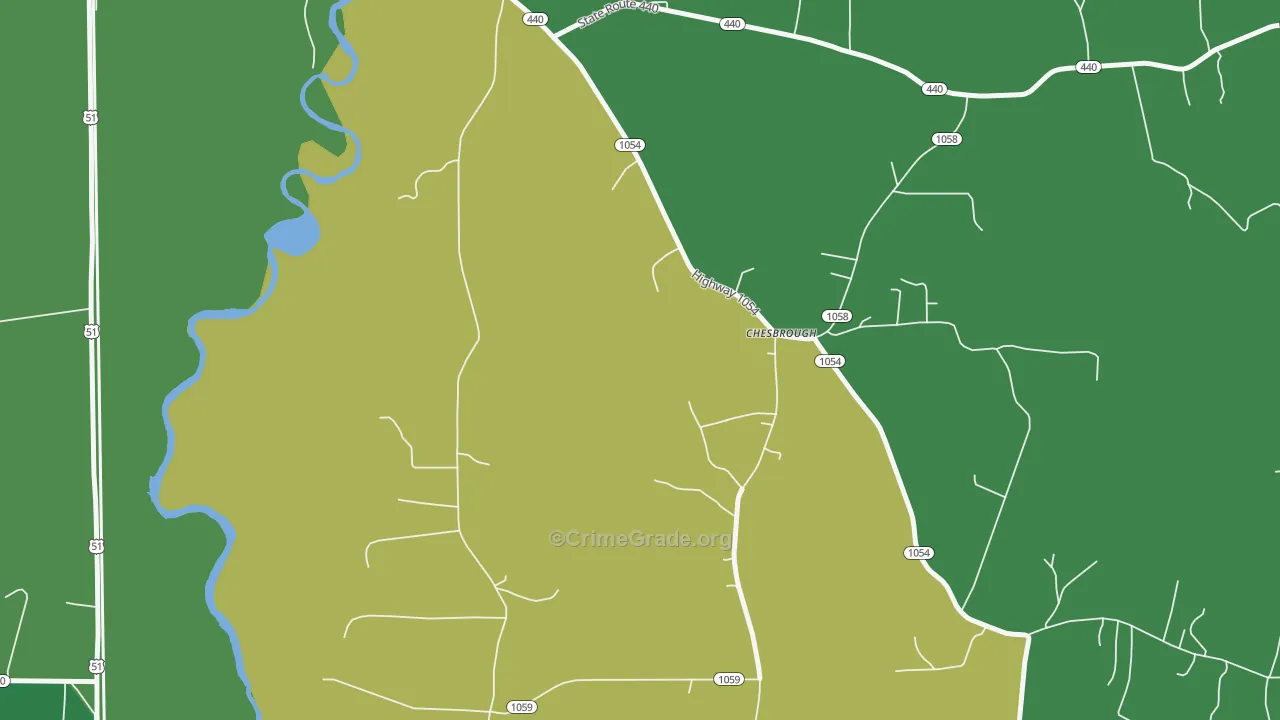 Chesbrough, LA Map of Drug-Related Crime Rates