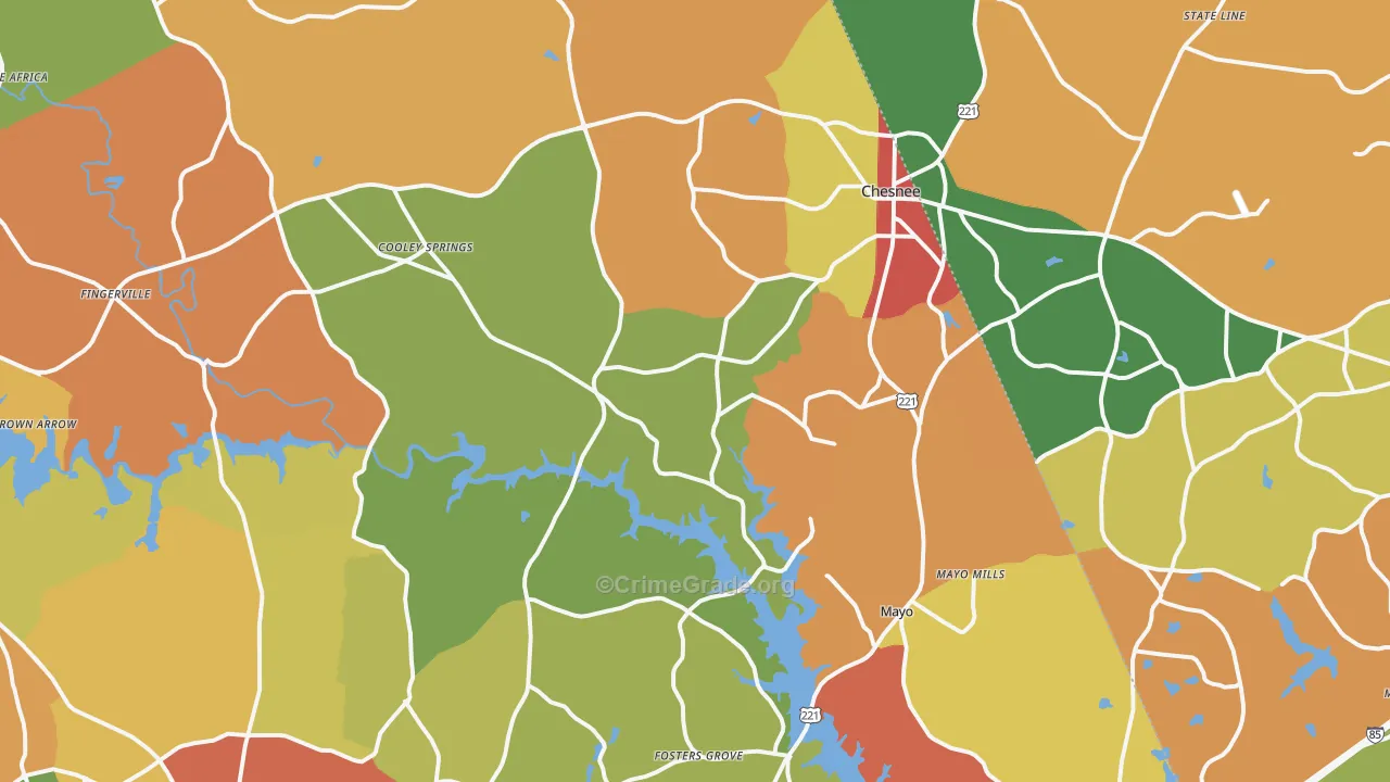 Chesnee, SC Map of Drug-Related Crime Rates