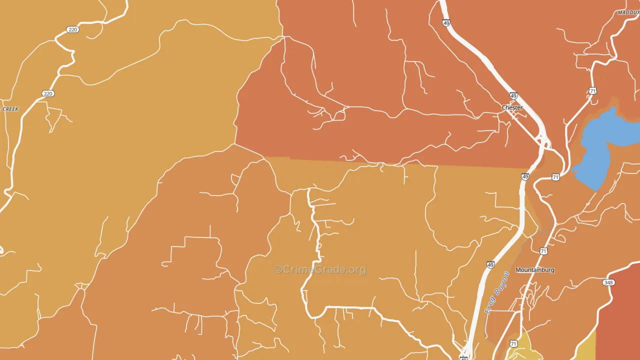 Chester, AR Map of Drug-Related Crime Rates