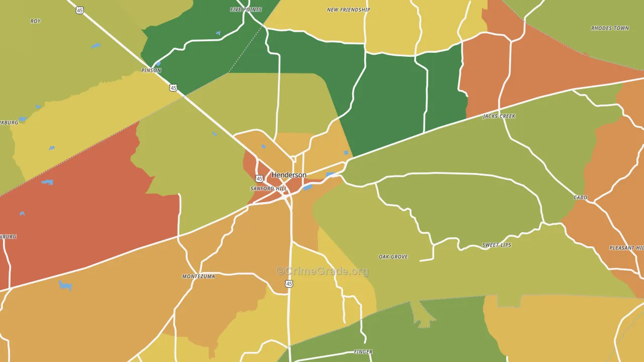 Chester County, TN Map of Drug-Related Crime Rates