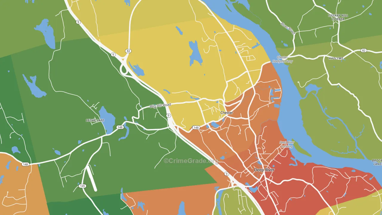 Chester, CT Map of Drug-Related Crime Rates