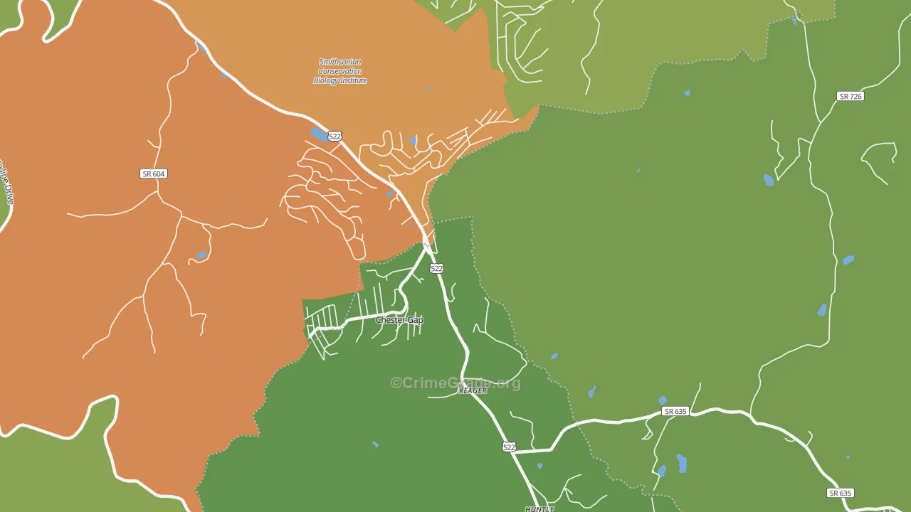 Chester Gap, VA Map of Drug-Related Crime Rates