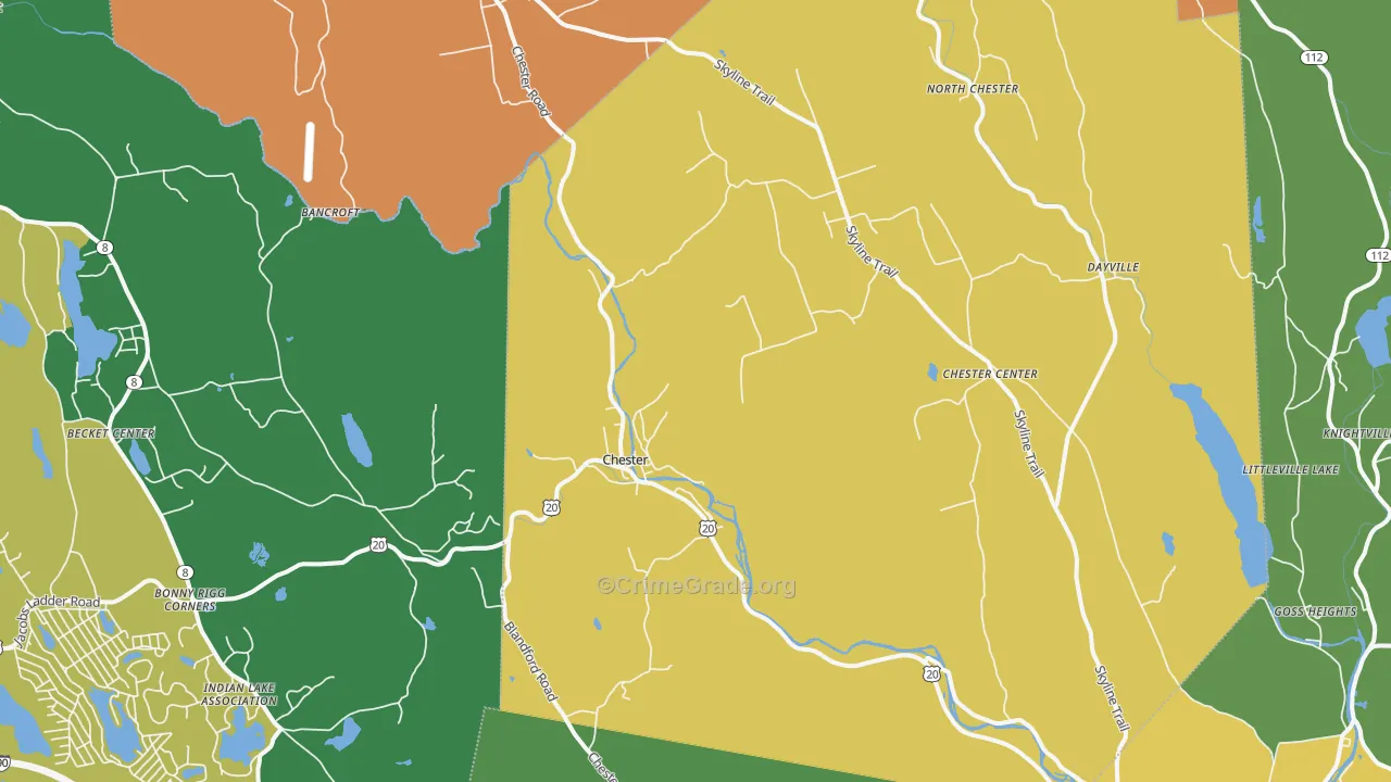Chester, MA Map of Drug-Related Crime Rates