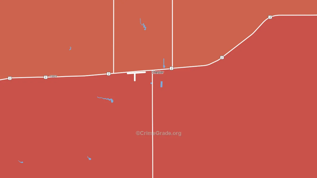 Chester, MT Map of Drug-Related Crime Rates