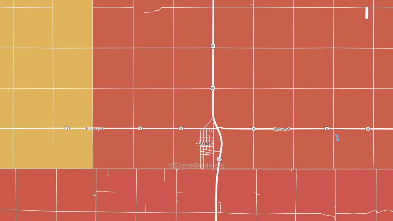 Chester, NE Map of Drug-Related Crime Rates