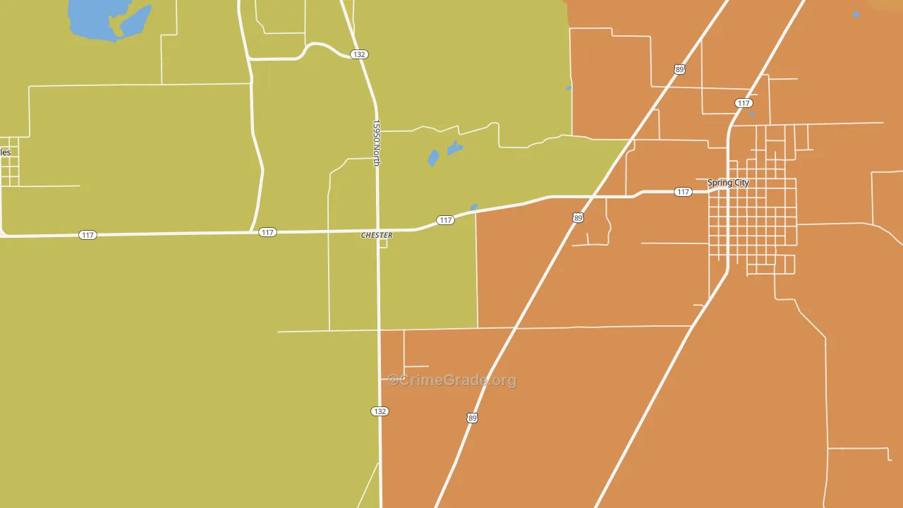 Chester, UT Map of Drug-Related Crime Rates