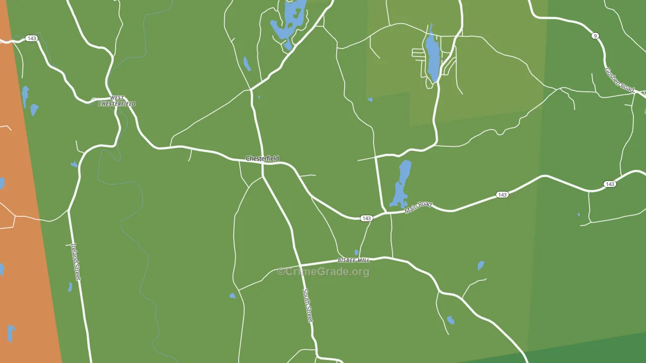 Chesterfield, MA Map of Drug-Related Crime Rates