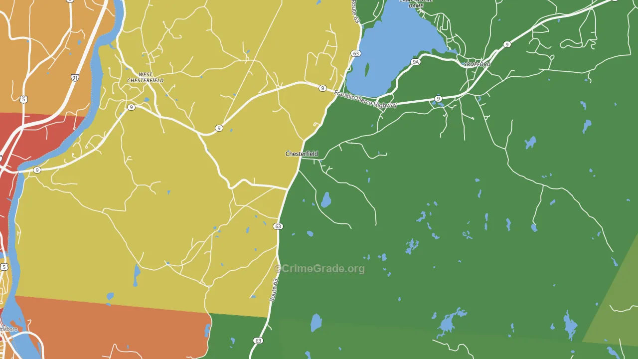 Chesterfield, NH Map of Drug-Related Crime Rates
