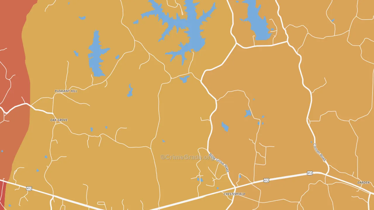 Chesterfield, TN Map of Drug-Related Crime Rates