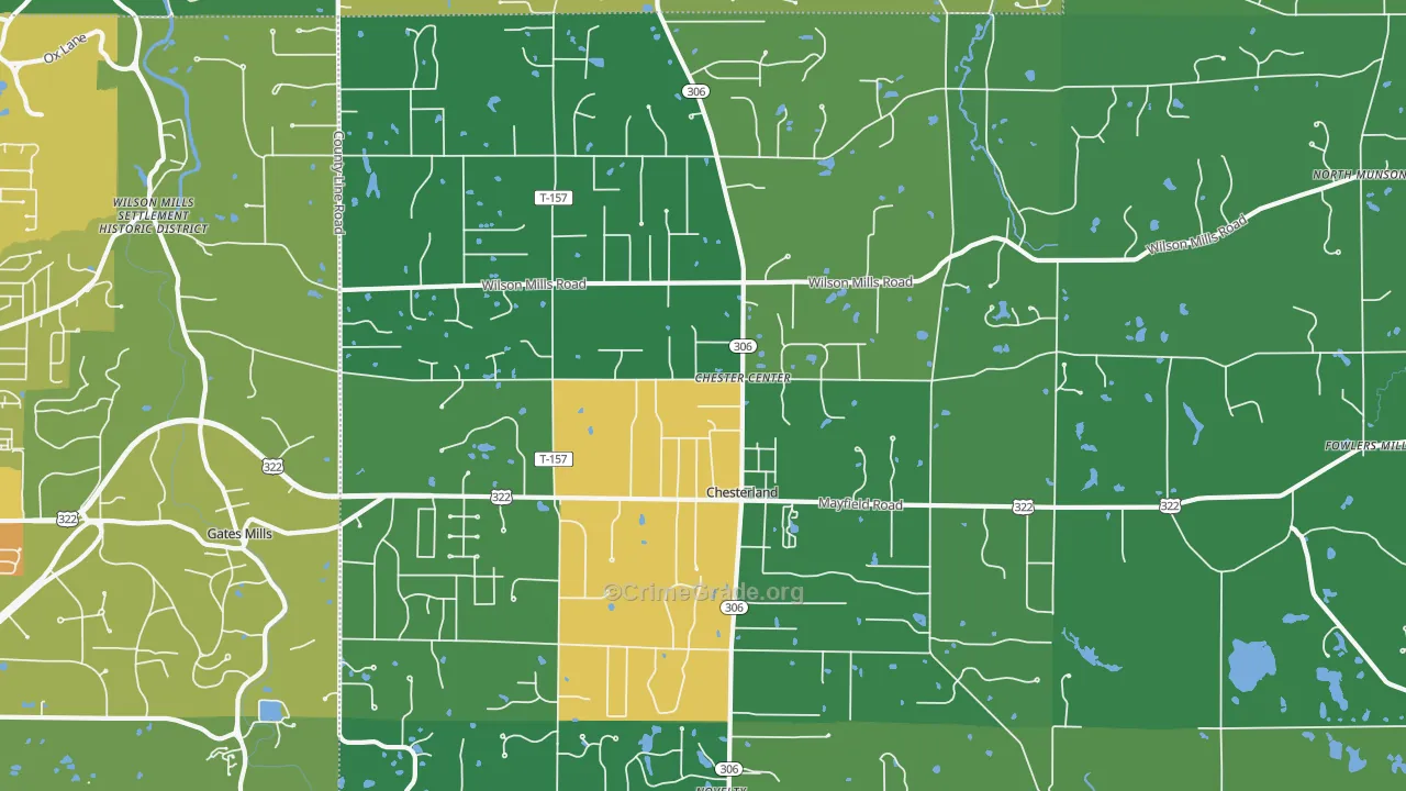 Chesterland, OH Map of Drug-Related Crime Rates