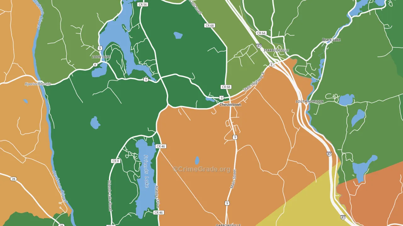 Chestertown, NY Map of Drug-Related Crime Rates