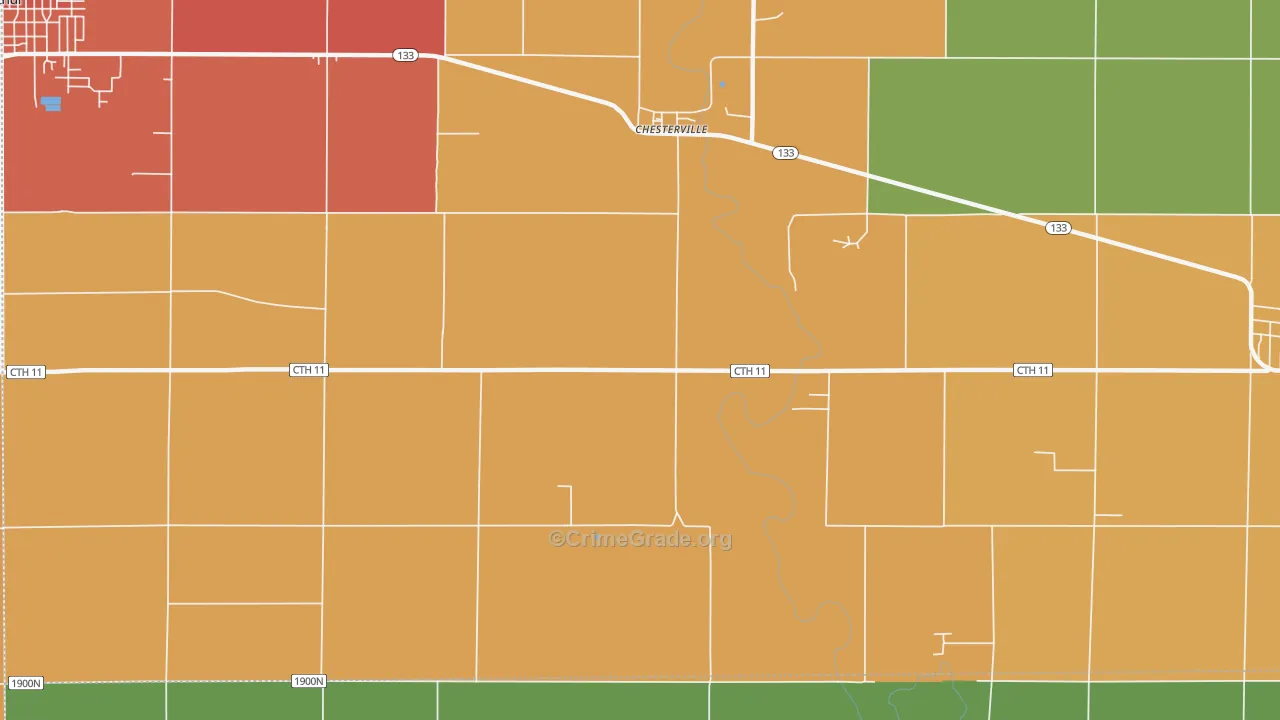 Chesterville, IL Map of Drug-Related Crime Rates