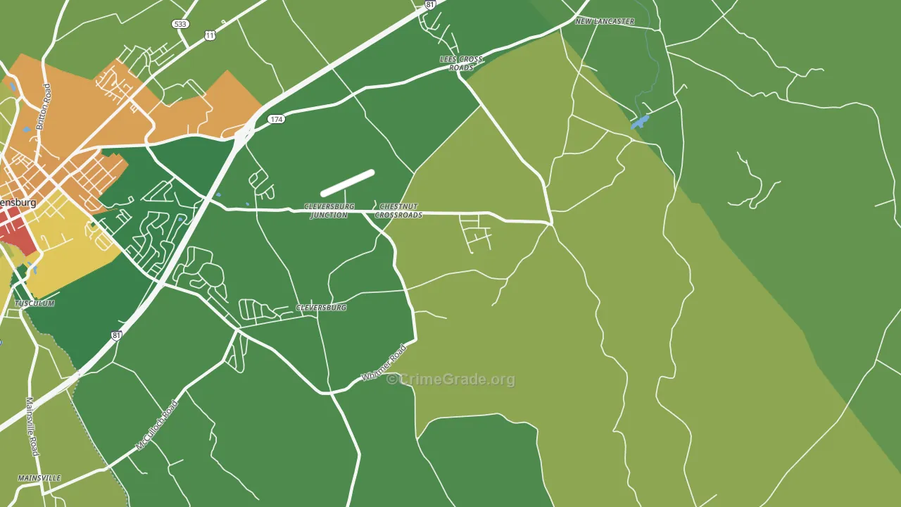 Chestnut Crossroads, PA Map of Drug-Related Crime Rates