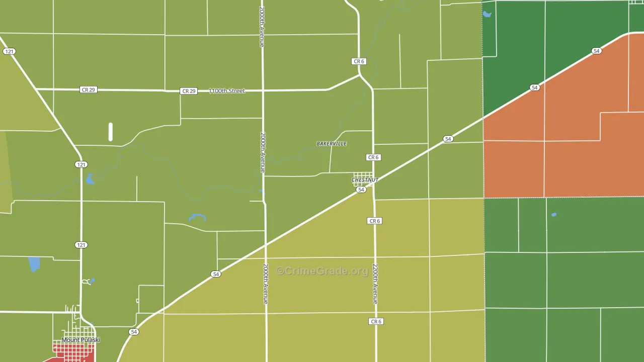 Chestnut, IL Map of Drug-Related Crime Rates