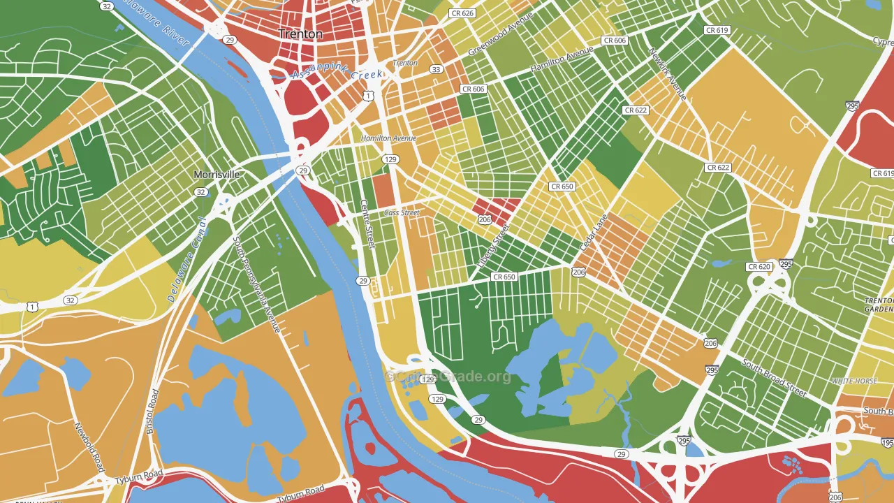 Chestnut Park, Trenton, NJ Map of Drug-Related Crime Rates