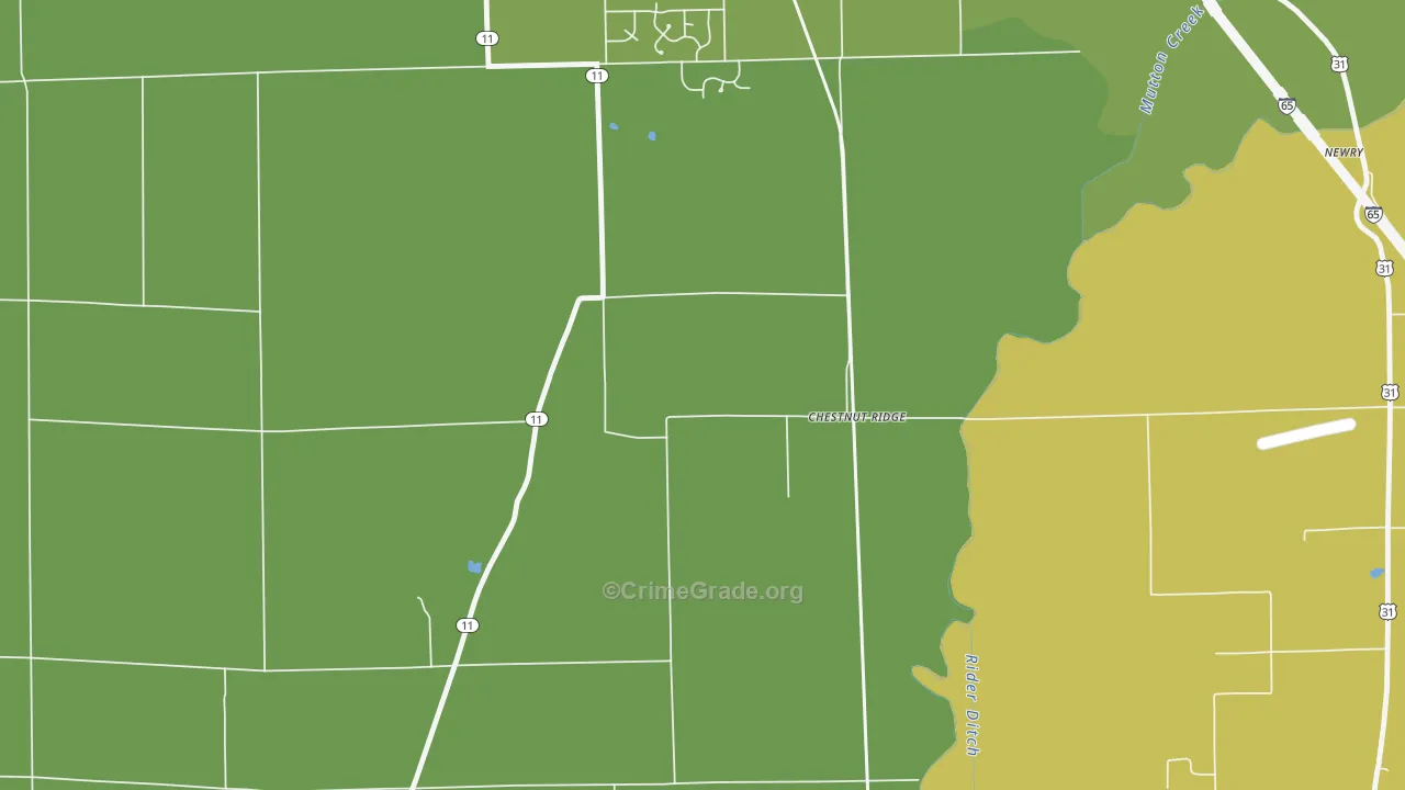Chestnut Ridge, IN Map of Drug-Related Crime Rates