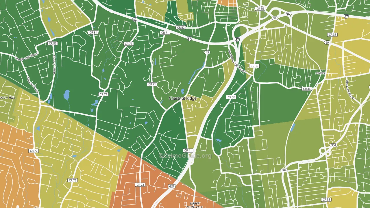 Chestnut Ridge, NY Map of Drug-Related Crime Rates